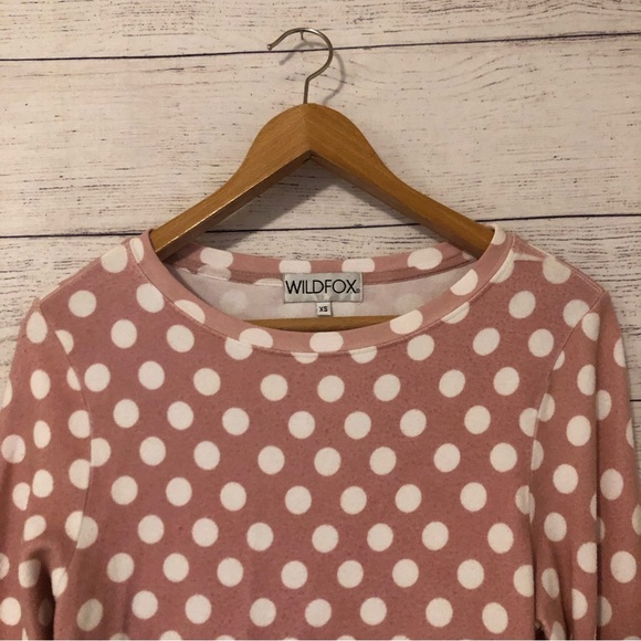 Wildfox Pink Polka Dot Jumper Sweatshirt - Picture 3 of 6